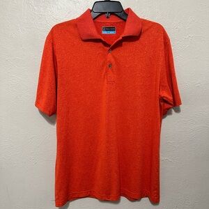 PGA‎ Tour Men's Orange Airflux Short Sleeve Golf Polo Shirt Size M